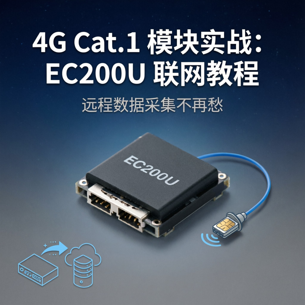 4G Cat.1 模块实战：EC200U 联网教程，远程数据采集不再愁